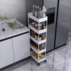 廚房夾縫小推車落地置物架菜籃子冰箱側收納超窄縫隙衛生間架子