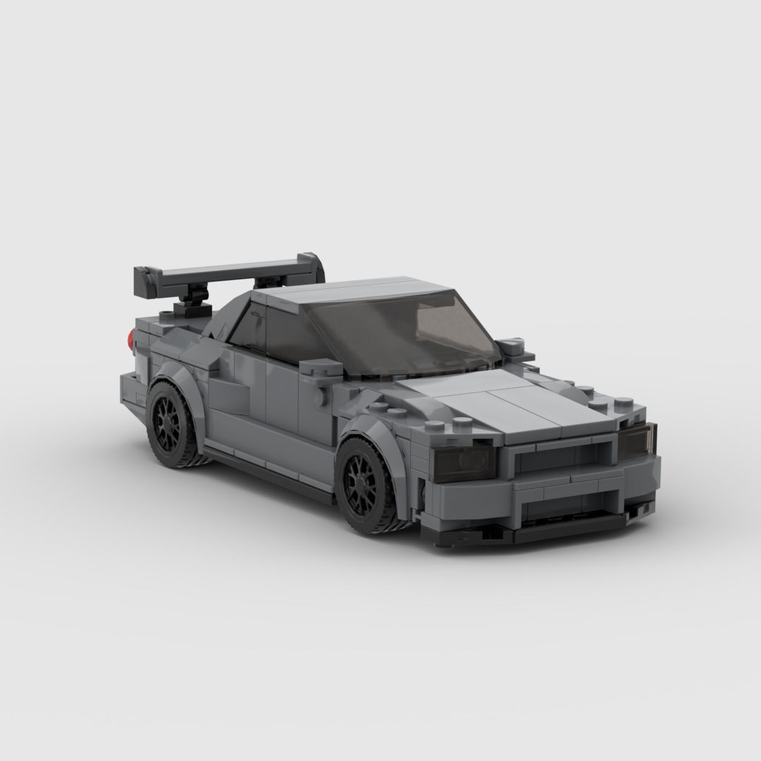 Transfronterizo MOC-130992 Nissan Skyline GT-R (R34) compatible con bloques de construcción Lego vehículo montado Juguetes