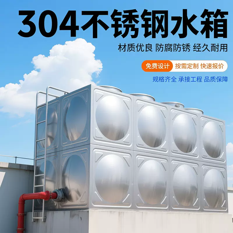 厂家上门安装不锈钢水箱工地学校工程大型焊接方形水箱一体化泵站