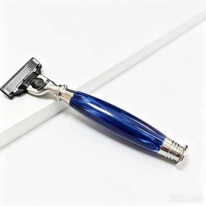 Manual Razor Compatible with Gillette Fusion 3-Blade Blue Pearlescent Razor Manual Razor Compatible with Gillette Fusion 3-Blade Blue Pearlescent Razor