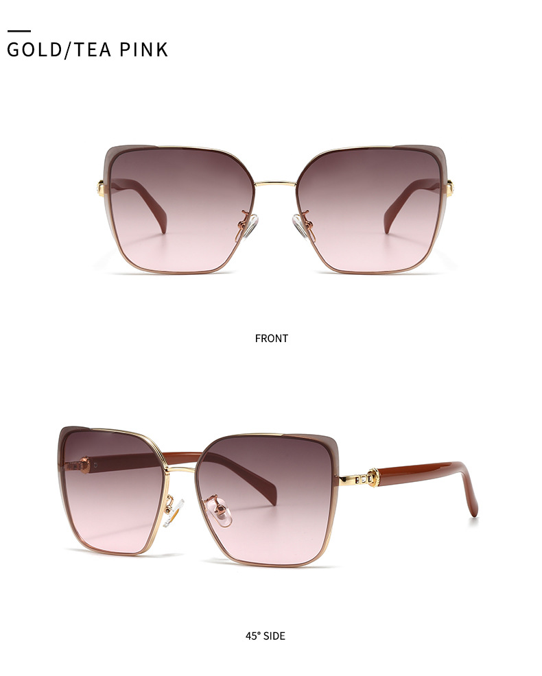 European and American Modern Retro Sunglasses High-end Women's INS Sunglasses All-match Fashionable Metal Sunglasses 5G21_voghion.com