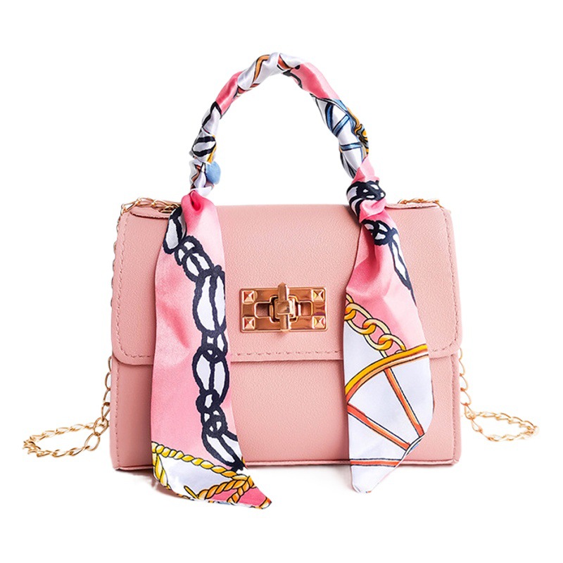 Bolso de Mujer Estilo Nuevo 2025, Bolso Cruzado de Moda, Diseño Exclusivo, Mini Bolso de Cadena con Pañuelo, Bolso de Hombro