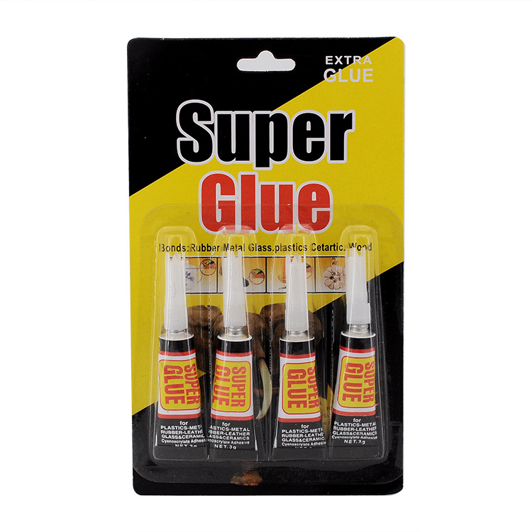 出口包装强力胶 非洲热卖4支卡胶水 老黑卡欧标胶水 502