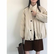 秋冬季北欧风新款休闲百搭时尚羽绒棉服宽松中长款保暖外套ZGC