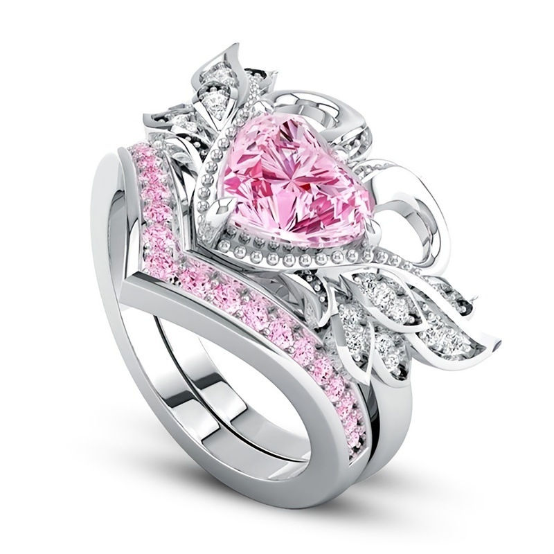 Silver Chen jewelry wholesale Temu Europe and the United States cross-border e-commerce explosions pink swan ring ladies ring ring ring