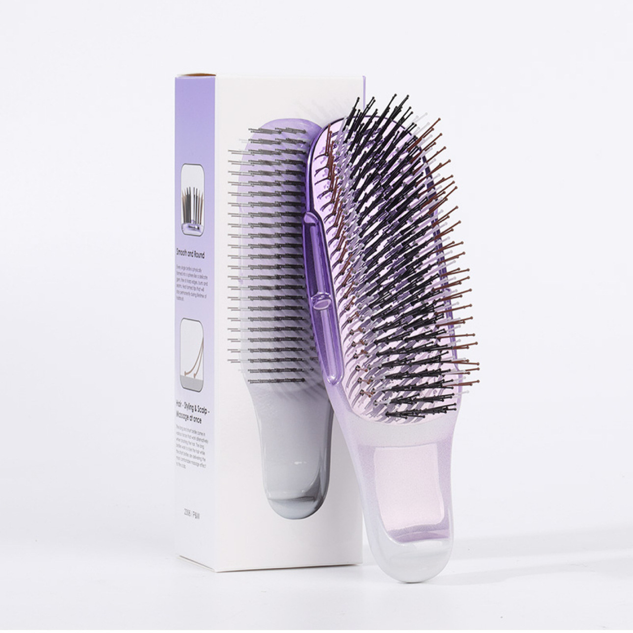 Mango de galvanoplastia transfronterizo peine el cabello, peine de masaje de meridianos, peine de peluquería de forma esponjosa, seco y húmedo, portátil y ligero de lujo
