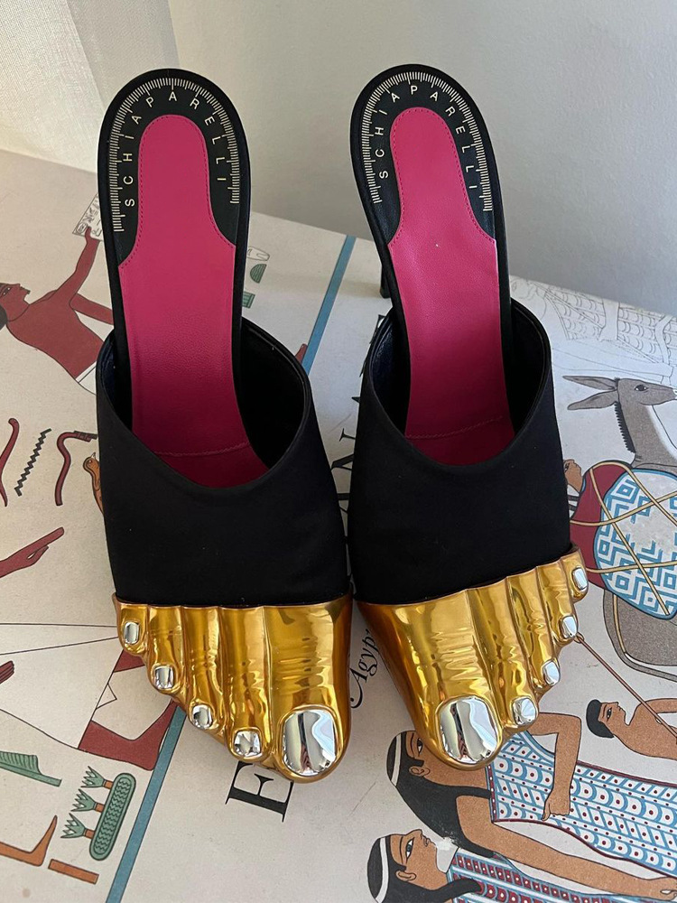 Gold Toes Stiletto Lambskin Mules Image 2