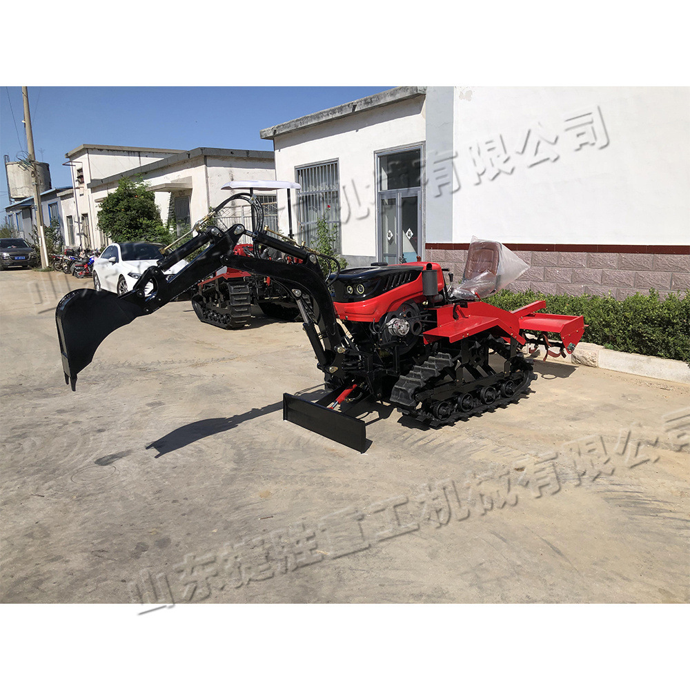 Tractor de orugas agrícola tipo conductor de tierra seca máquina de excavación de suelo de velocidad variable máquina de gestión de carga y descarga de huertos