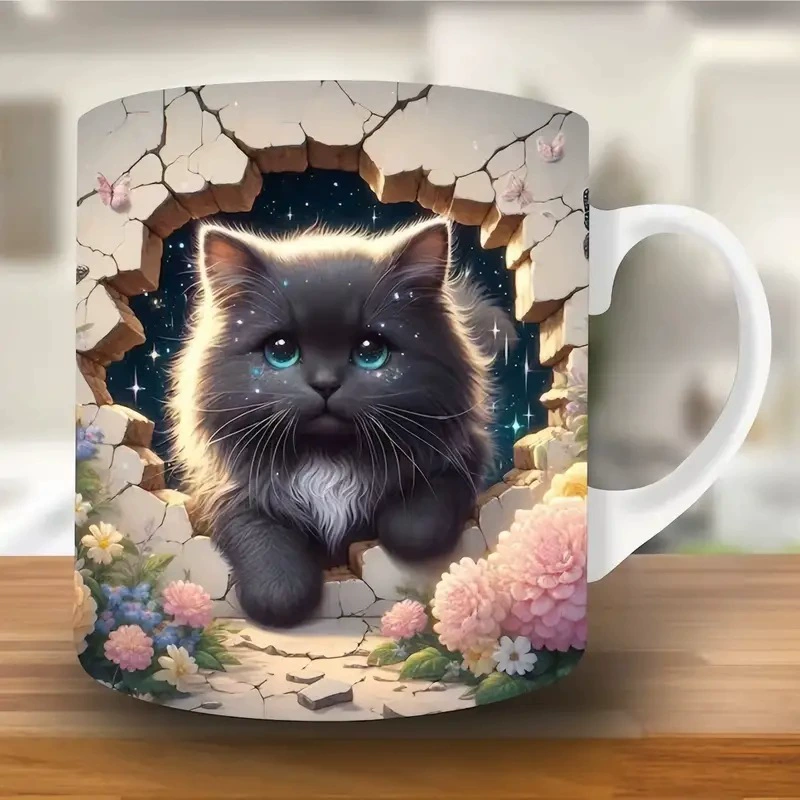 Граница внешняя торговля 3D самолет цветной кот Кат Котенок швейная машинка керамическая кофейная