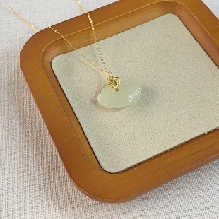 Yuhai Shipai Xiaozhong High-grade Natural Hetian Jade Necklace Pendant Pure Silver Natural Korean Material Jade Has Identification Certificate