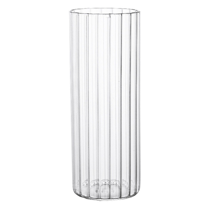 Taza de la raya del vidrio de borosilicato taza de agua de vidrio resistente a altas temperaturas desayuno taza de leche taza de jugo taza de bebidas