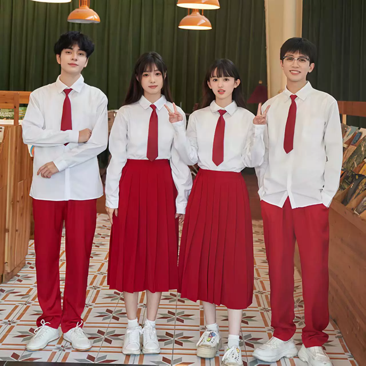 中学生诗歌朗诵合唱演出服初高中生毕业班服演讲比赛集体表演服装