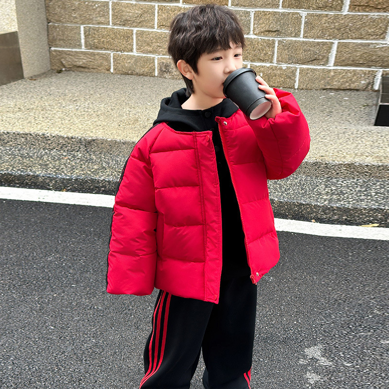 싱글 레드 코튼 재킷