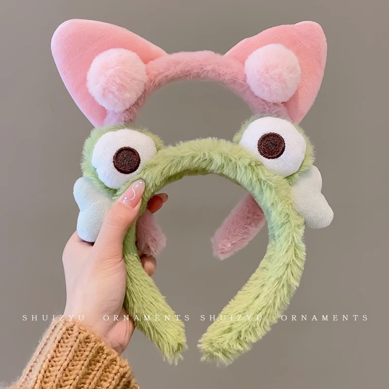 Face Wash diadema especial femenina 2023 nueva diadema femenina antideslizante horquilla de pelo de felpa Paquete de pelo banda de pelo de dibujos animados tocado