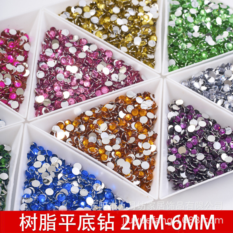 Resin drill acrylic drill plated bottom color bare drill flat drill nail drill DIY toy mobile phone shell accessories Resin drill acrylic drill plated bottom color bare drill flat drill nail drill DIY toy mobile phone shell accessories