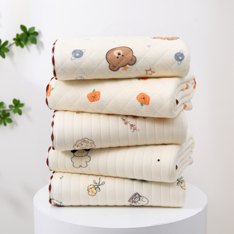 Knitted cotton baby bag monochrome bottom cartoon thick warm delivery room newborn bag soft cartoon anti-startling jump