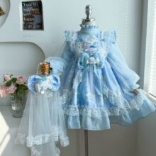 外贸童装童裙春秋夏季新款女童网纱裙卡通儿童生日礼服裙毛衣裙子