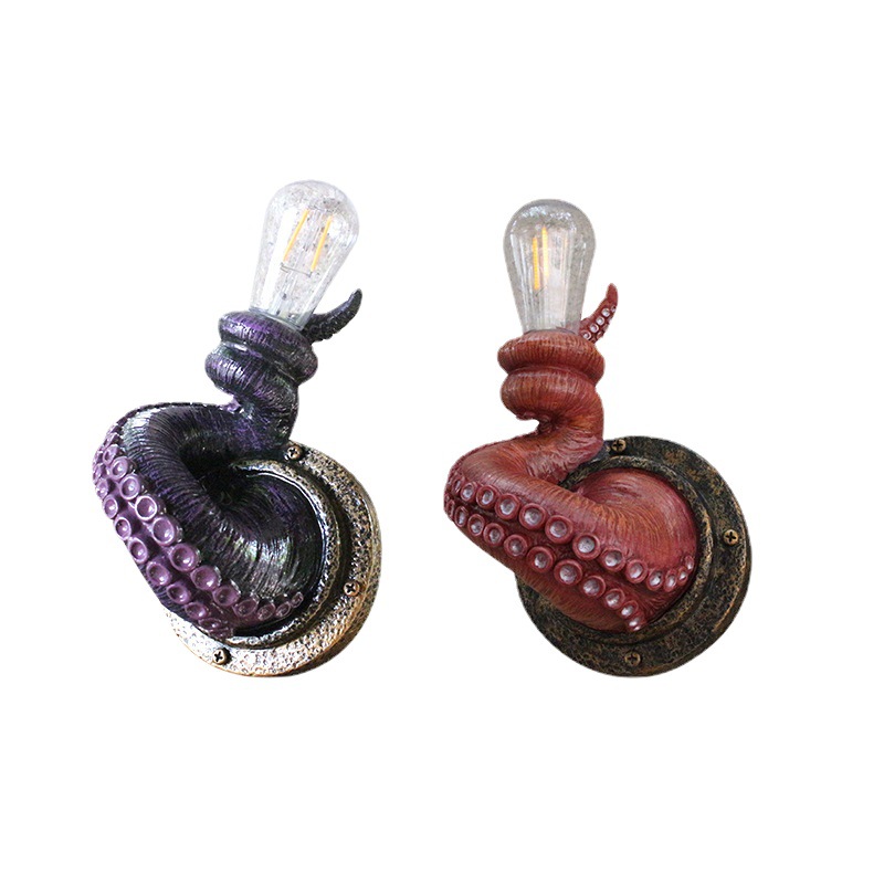 Octopus Tentacle Lamp Holder Wall Decoration Resin Crafts Home Goods Living Room  New Creative Small Ornaments