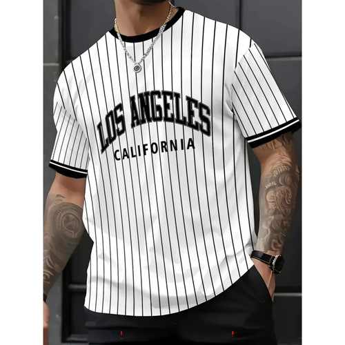 Summer European and American Men's T-shirts with Digital Printing 3D Short Sleeve Men's Summer Casual Crew Neck T-shirts