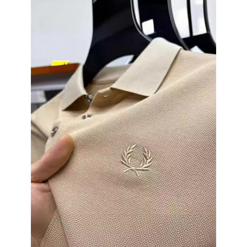 跨境热卖2025男式翻领半袖马球衫轻奢品牌商务刺绣T恤马球衫百搭