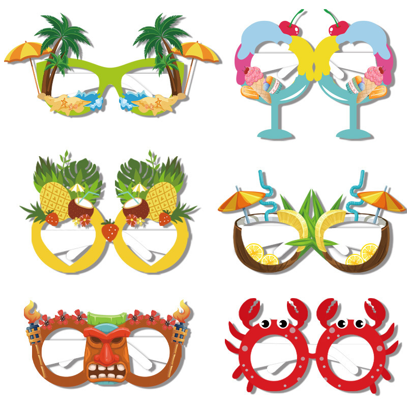 Cross-border New Summer Party Theme Paper 3D Glasses Coconut Beach Children Photo Props Decoration Luao Cross-border New Summer Party Theme Paper 3D Glasses Coconut Beach Children Photo Props Decoration Luao