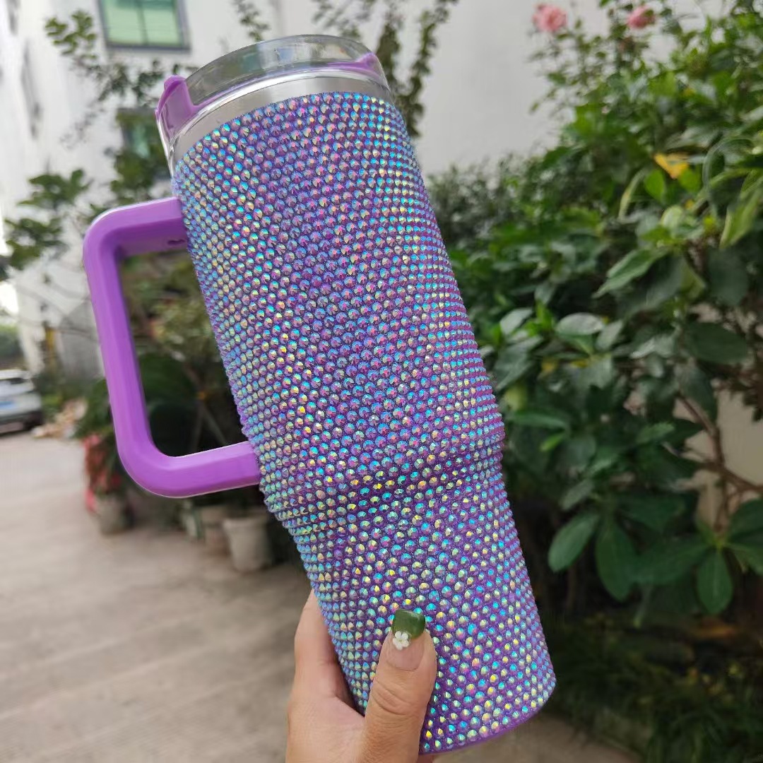 Taza de automóvil transfronteriza de 40oz con mango 304 taza de aislamiento frío taza de hielo taza de automóvil transfronteriza de gran capacidad