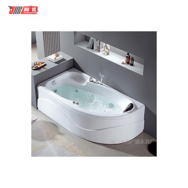 Special-Shaped Triangular Fan-Shaped Bathtub for Adults, Suitable for Small Apartments, Acrylic Massage Single-Person Bathtub with Surfing and Constant Temperature Features