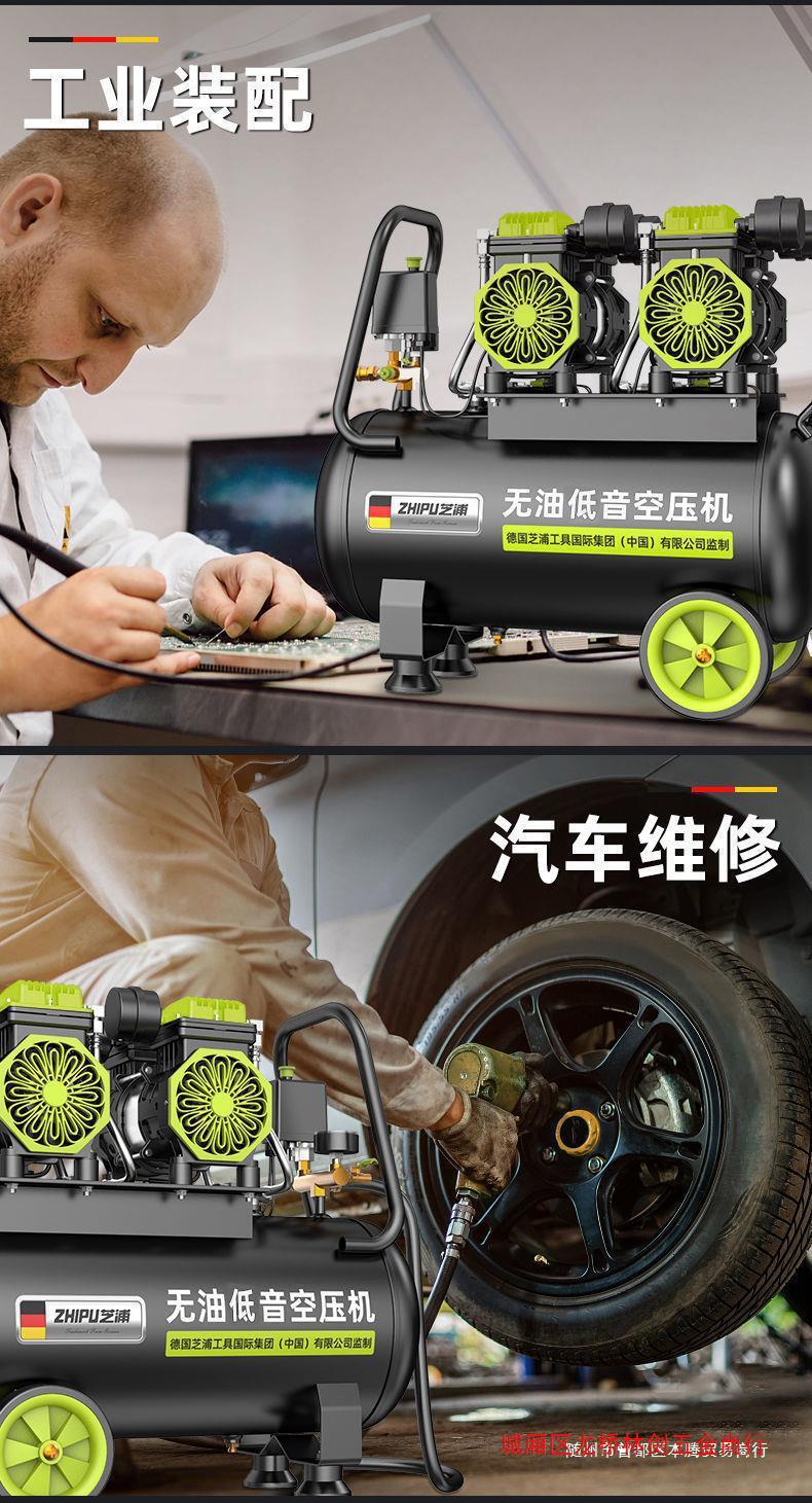 German Zhipu air compressor pump small 220v air compressor oil-free mute industrial grade woodworking high pressure