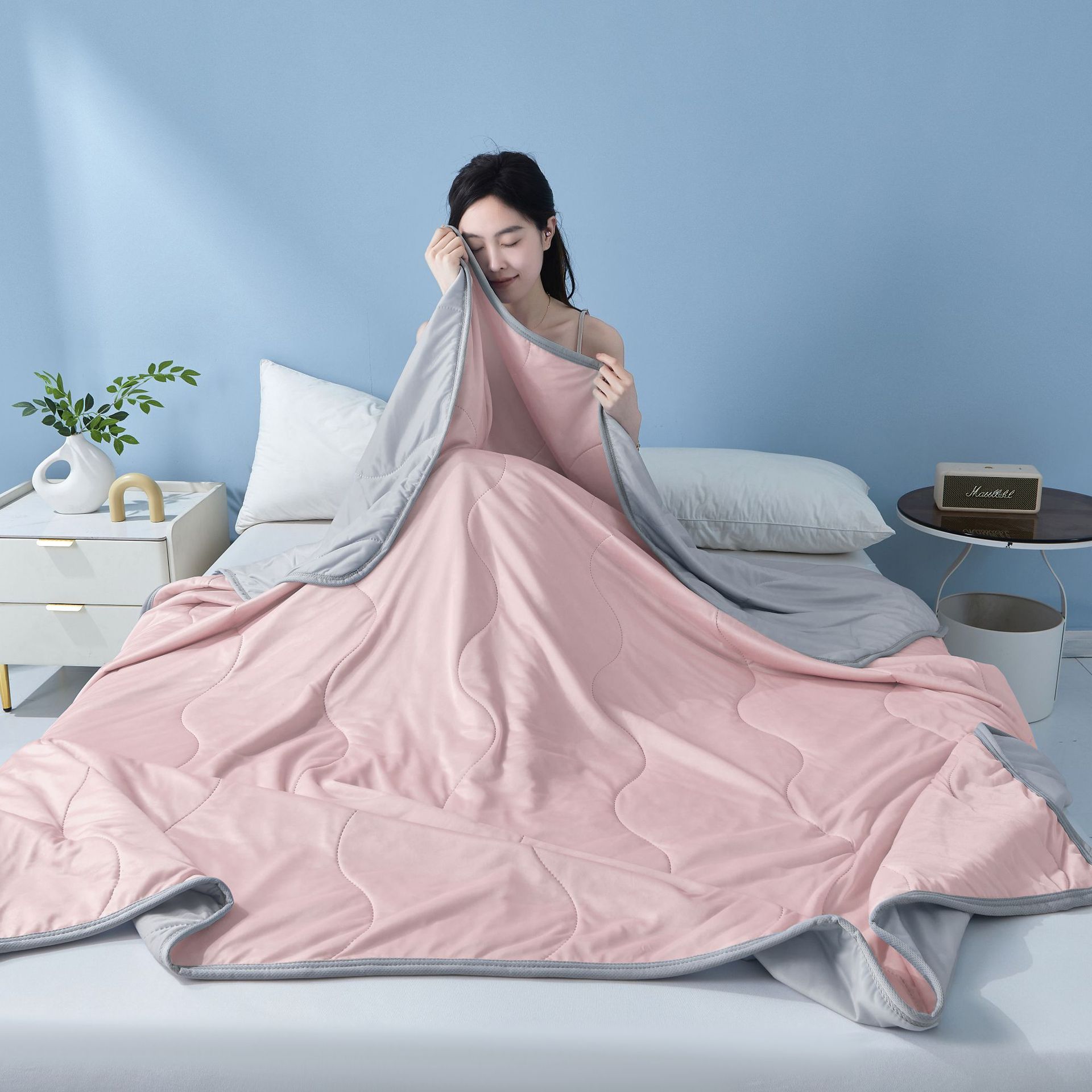 웨이브 그리드-라이트 핑크 [Xiyin 크로스보더 핫모델]