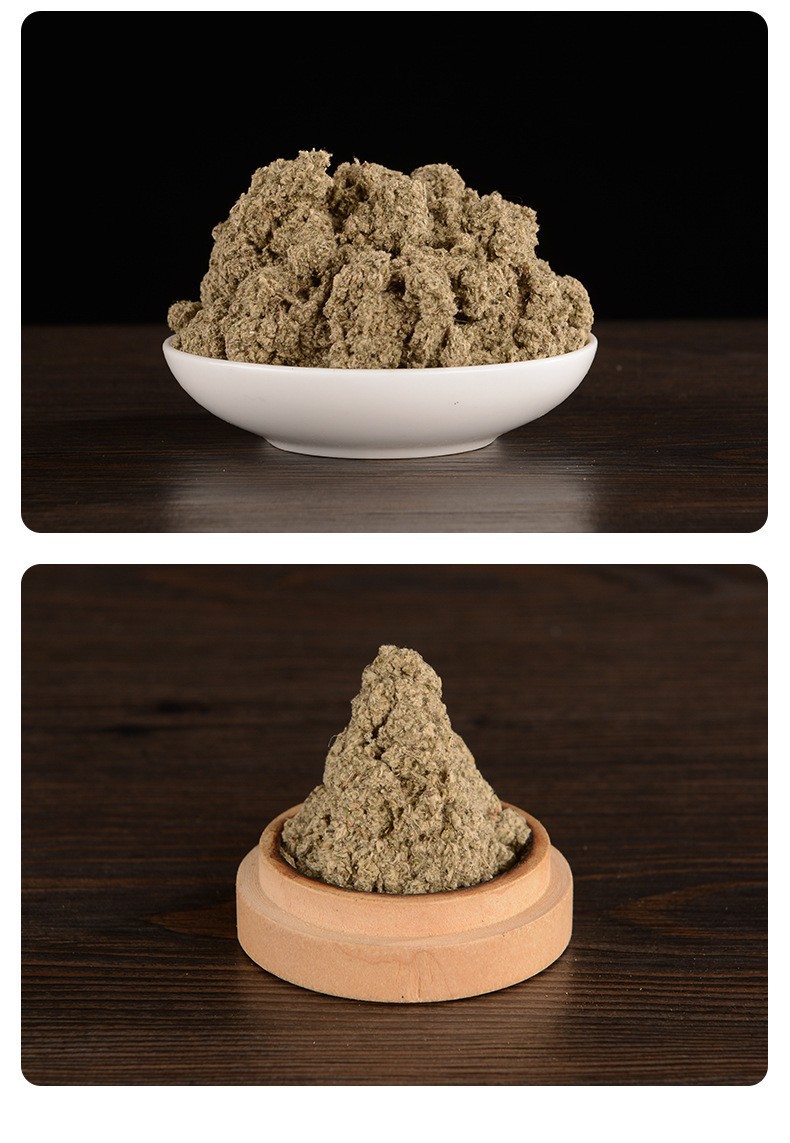 Aged Wild Mugwort Moxa Wool Ai Rong Loose Bulk 500g Bag for Moxibustion Studios in use