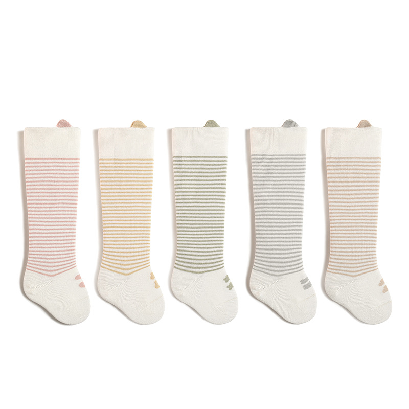 Calcetines para bebés por encima de la rodilla primavera y otoño recién nacidos hombres y mujeres calcetines de dibujos animados para bebés boca suelta y sin hueso 7A calcetines antibacterianos de tubo alto