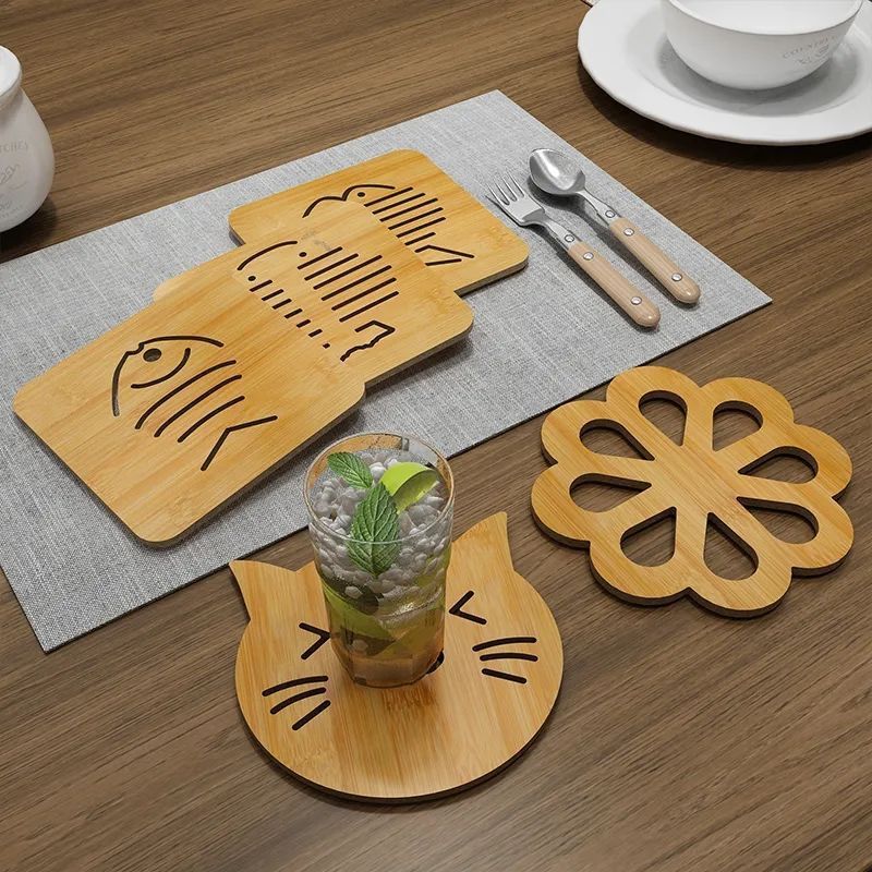 mesa de comedor casera almohadilla de aislamiento térmico cocina de bambú tazas almohadilla platos almohadilla de madera resistente a altas temperaturas
