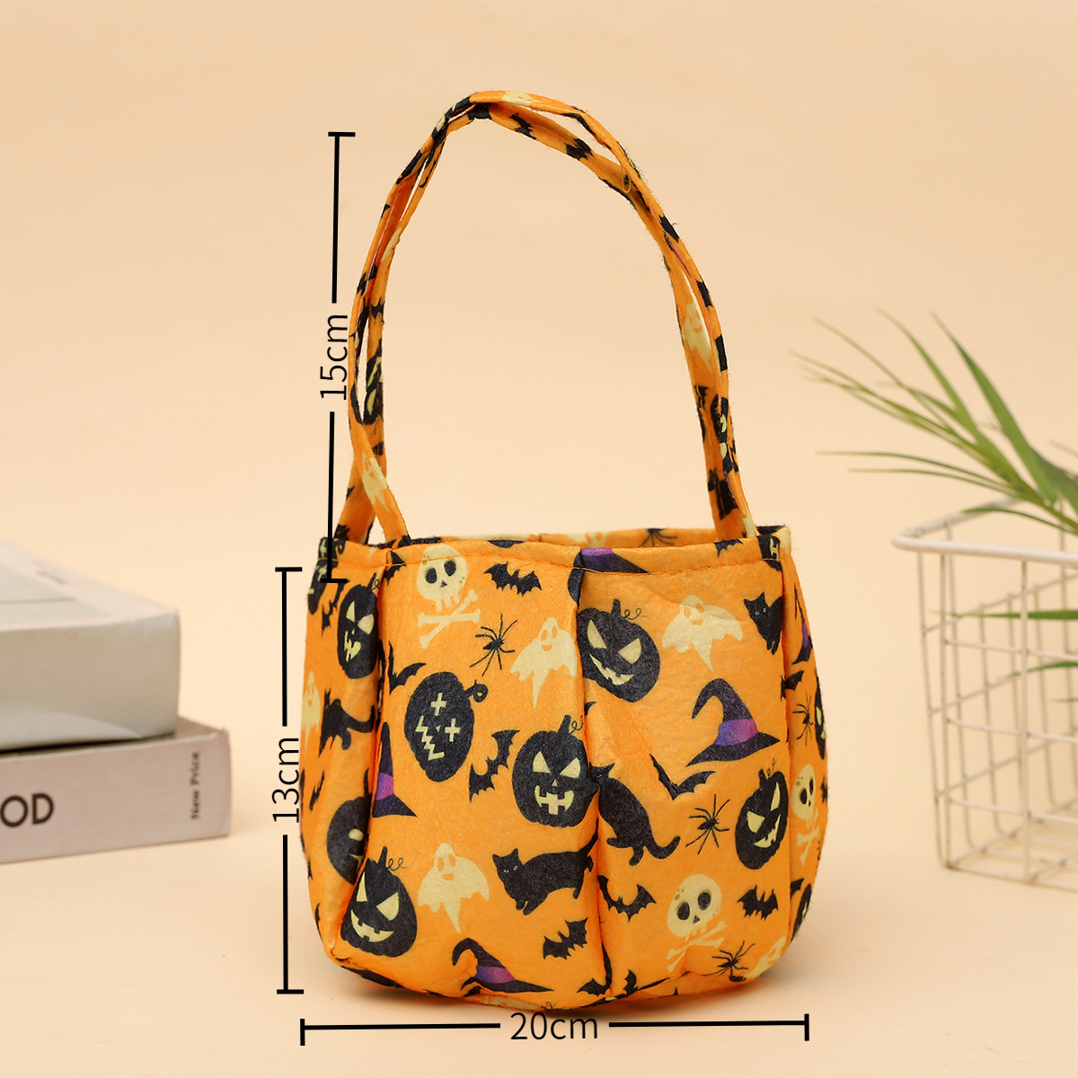 Bolsas de dulces de Halloween, bolsas de dulces, bolsas de calabaza tridimensionales portátiles, regalos para niños, accesorios del festival de fantasmas, bolsas de Halloween transfronterizas