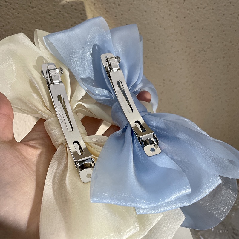 40g Weight Hair Clip Hair Accessories Type 1 Piece Quantity Daily Occasion Gauze Material Knot, Butterfly, Bow Knot Pattern Women's Gender Sweet Style Sweet Women's Knot Butterfly Bow Knot Gauze Hair Clip 3
