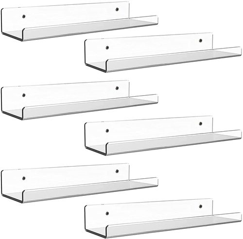 Wall-mounted storage rack without punching, transparent acrylic U-shaped wall-mounted rack, wall-mounted figure display rack