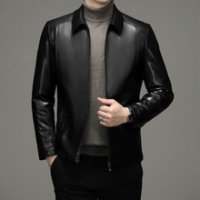 秋冬中老年男士加厚皮衣爸爸皮衣外套抖音快手皮衣男批发