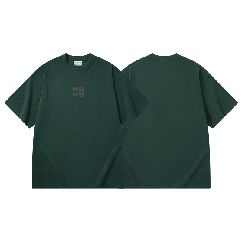夏の紳士服黒300g厚手のゆったりしたカジュアルtシャツ男性アメリカ綿の重いポンドの肩の半袖の上着の女性|undefined