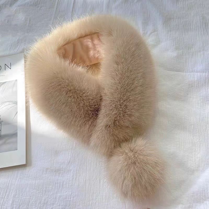 Bufanda Térmica de Piel Sintética de Zorro Peluche Térmico para Invierno