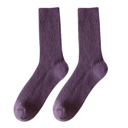 Purple Wool Kids' Autumn/Winter Sleep Socks with Extra Padding and Warmth, Thicker and Cozier Winter Socks