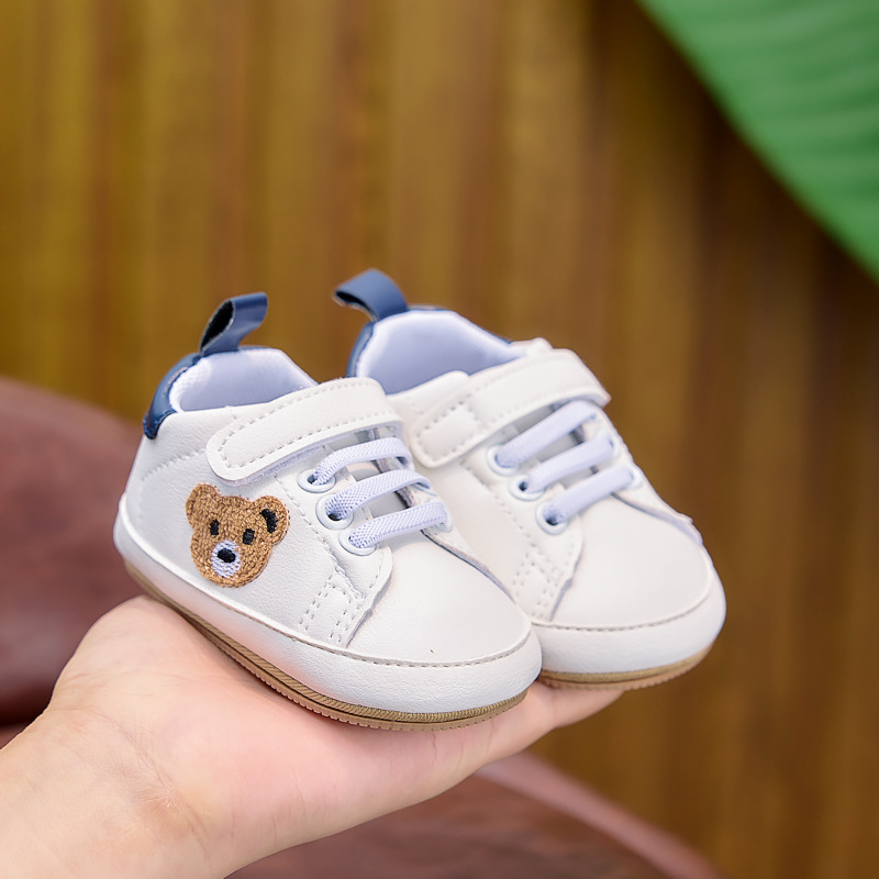 Zapatos infantiles para bebés 0 - 1 años de primavera y otoño con suela suave antideslizante zapatos blancos pequeños 0 - 6 - 12 meses zapatos casuales para bebés image 2