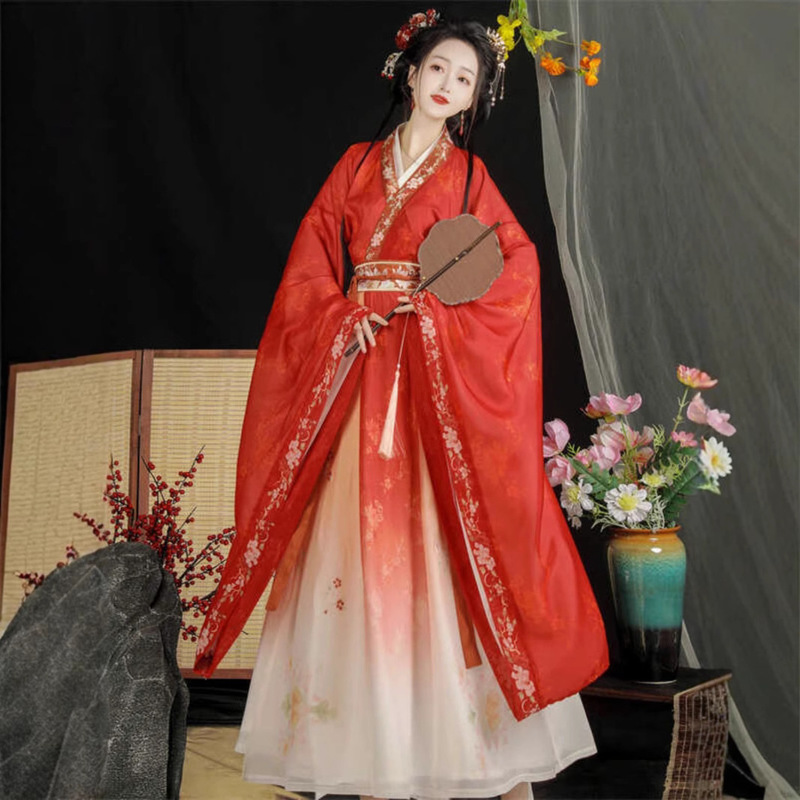 Hanfu Women's Waistline 2024 New Arrival Broken Skirt Wei Jin Style Wide Sleeve Adult Chinese Style Skirt Ru North and South Dynasty Hanfu Women's Waistline 2024 New Arrival Broken Skirt Wei Jin Style Wide Sleeve Adult Chinese Style Skirt Ru North and South Dynasty