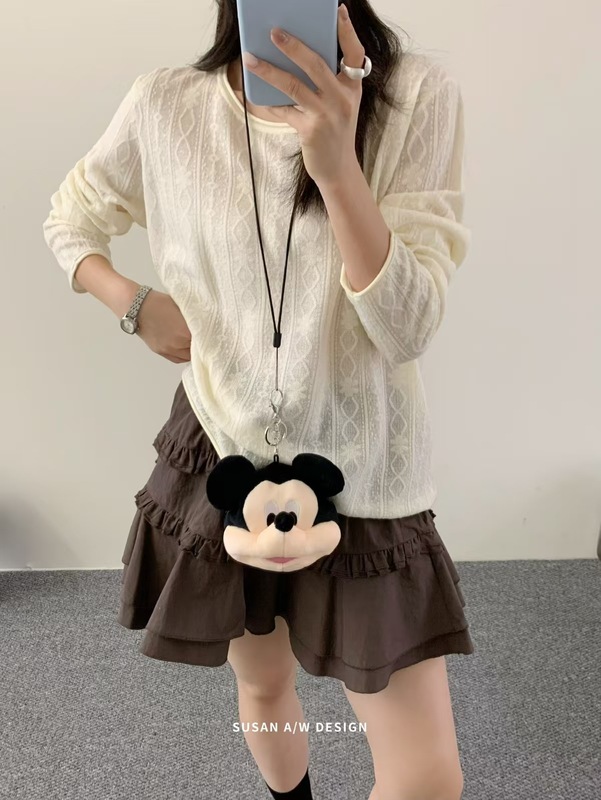 苏珊 2025秋季新款休闲百搭打底外穿针织衫女宽松套头上衣27536|undefined
