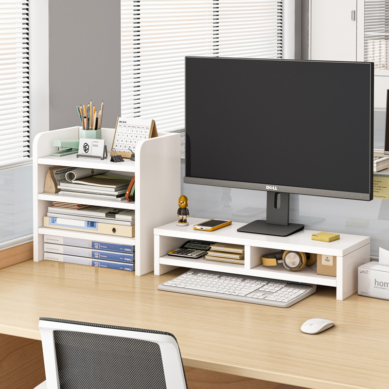 Soporte de monitor de computadora estante de escritorio estante de almacenamiento de escritorio de oficina soporte de archivo multicapa