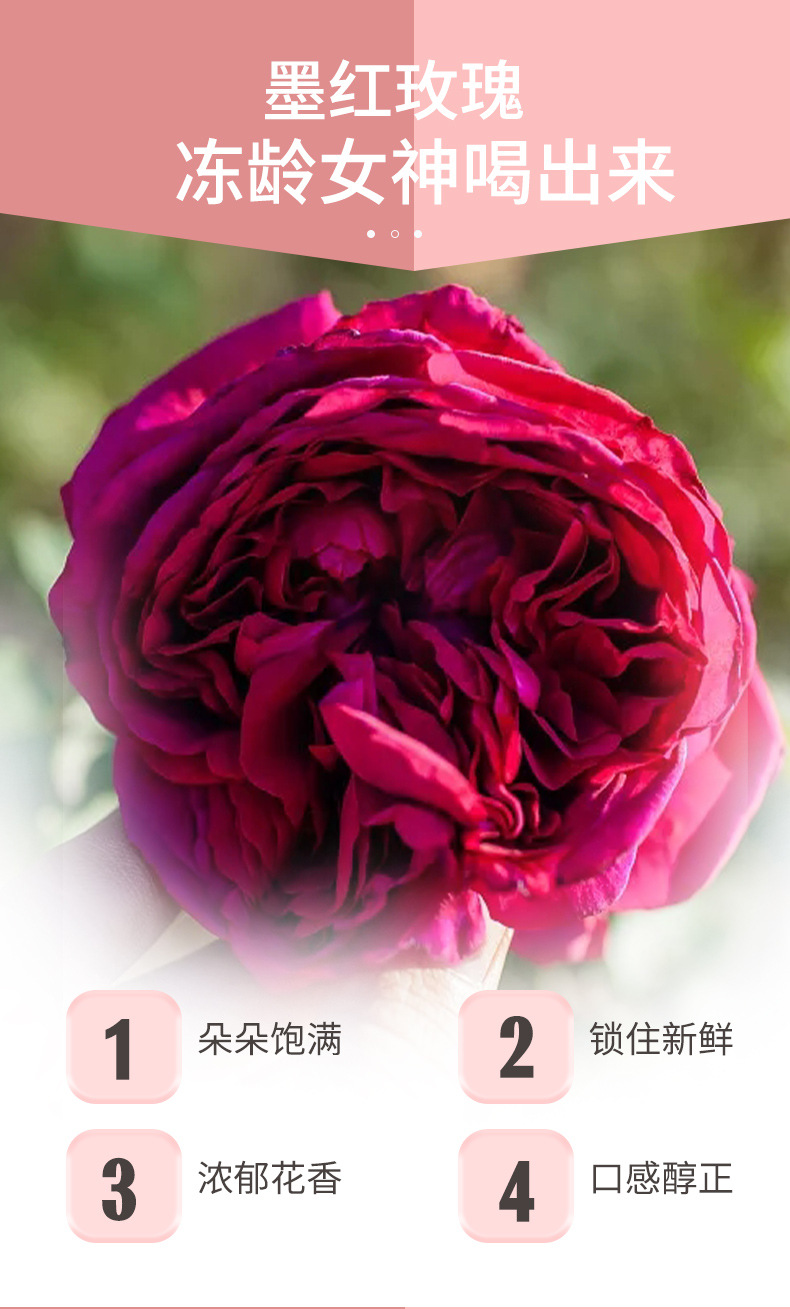 Yunnan First Harvest Freeze Dried Dark Red Rose Tea Double Petal Rose Buds Loose Flower Tea 50g preparation