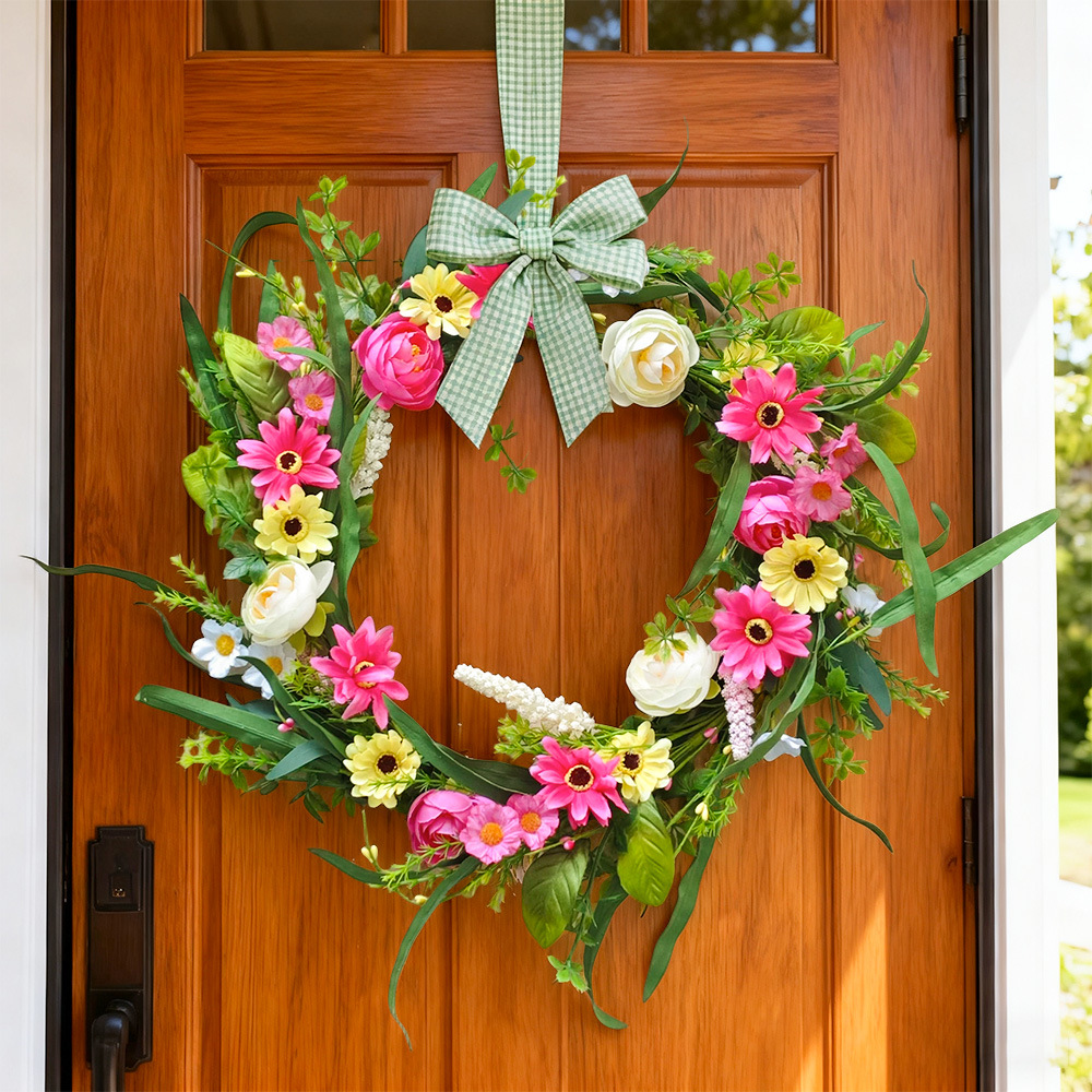 Amazonas primavera flor silvestre corona de trigo primavera verano hogar decoración de puertas y ventanas conjunto de corona de caña 2025