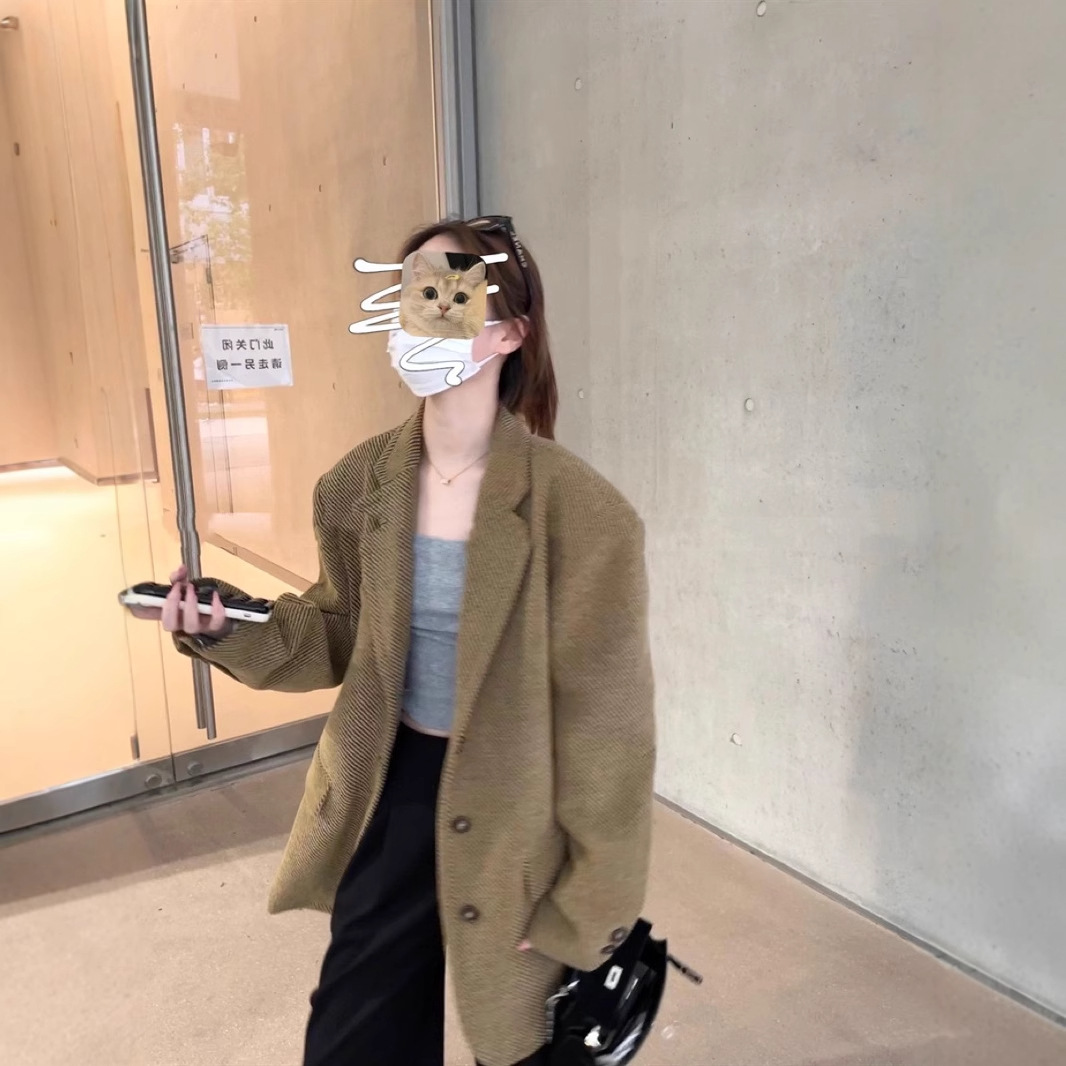 [in Stock Special Offer] Oversized Blazer Eewen, a Korean-Style Yellow Blazer That Took Half a Year to Make by the Brand