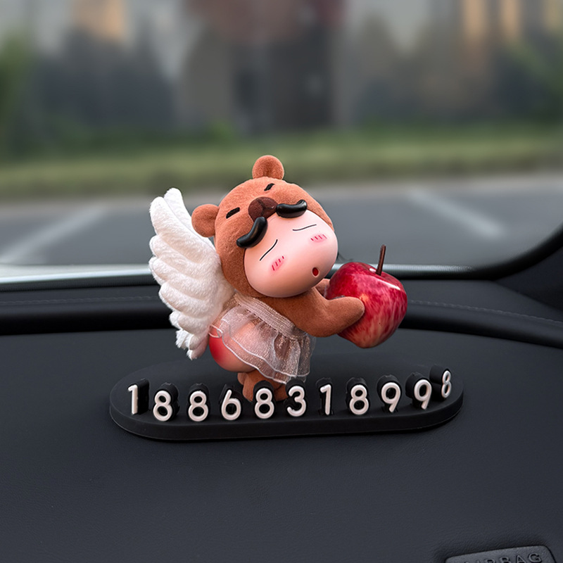 New Model Xiaoxin Temporary Parking Number Plate for Car, Interior Decoration Ornament, Phone Number for Moving the Car, High-End Style for Women