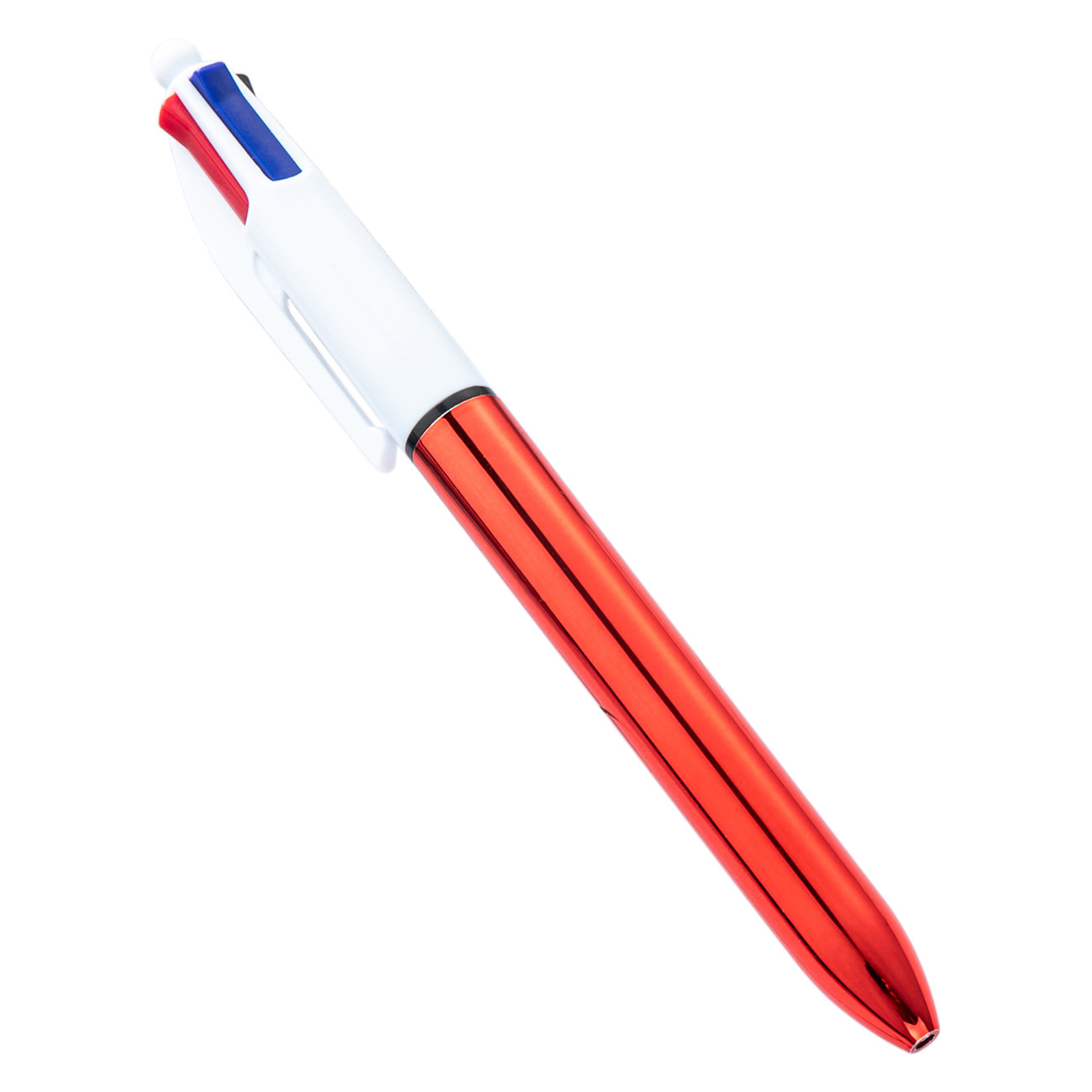 bolígrafo de bolas galvanizado UV creativo cuatro en uno de acuerdo con los pincezos de la cuenta práctica de los estudiantes clave bolígrafo de marca de regalo bolígrafo publicitario