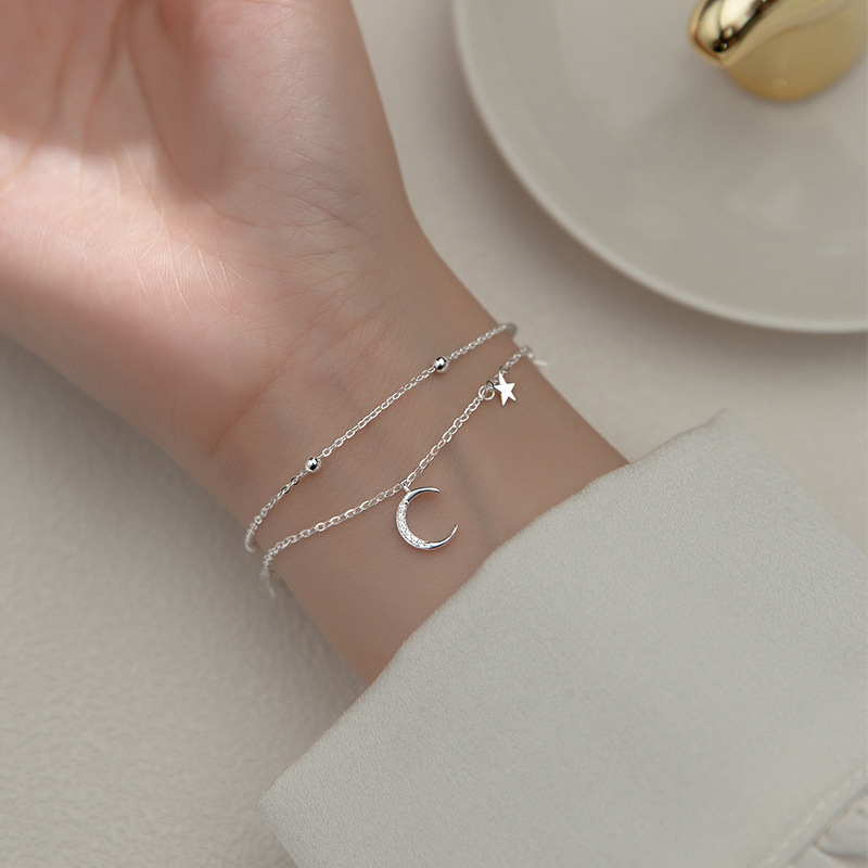 Simple Style Star Moon Copper Plating Silver Plated Bracelets display picture 2