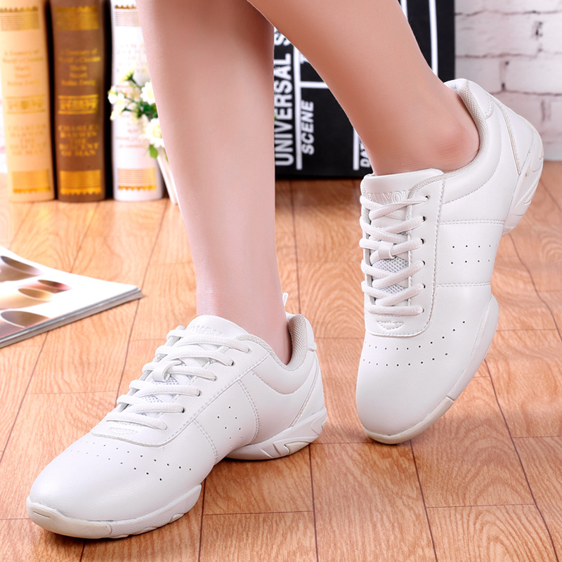Parent-child matching athletic shoes for group fitness, white gym shoes, sports cheerleading shoes, training and competition shoes, soft-soled